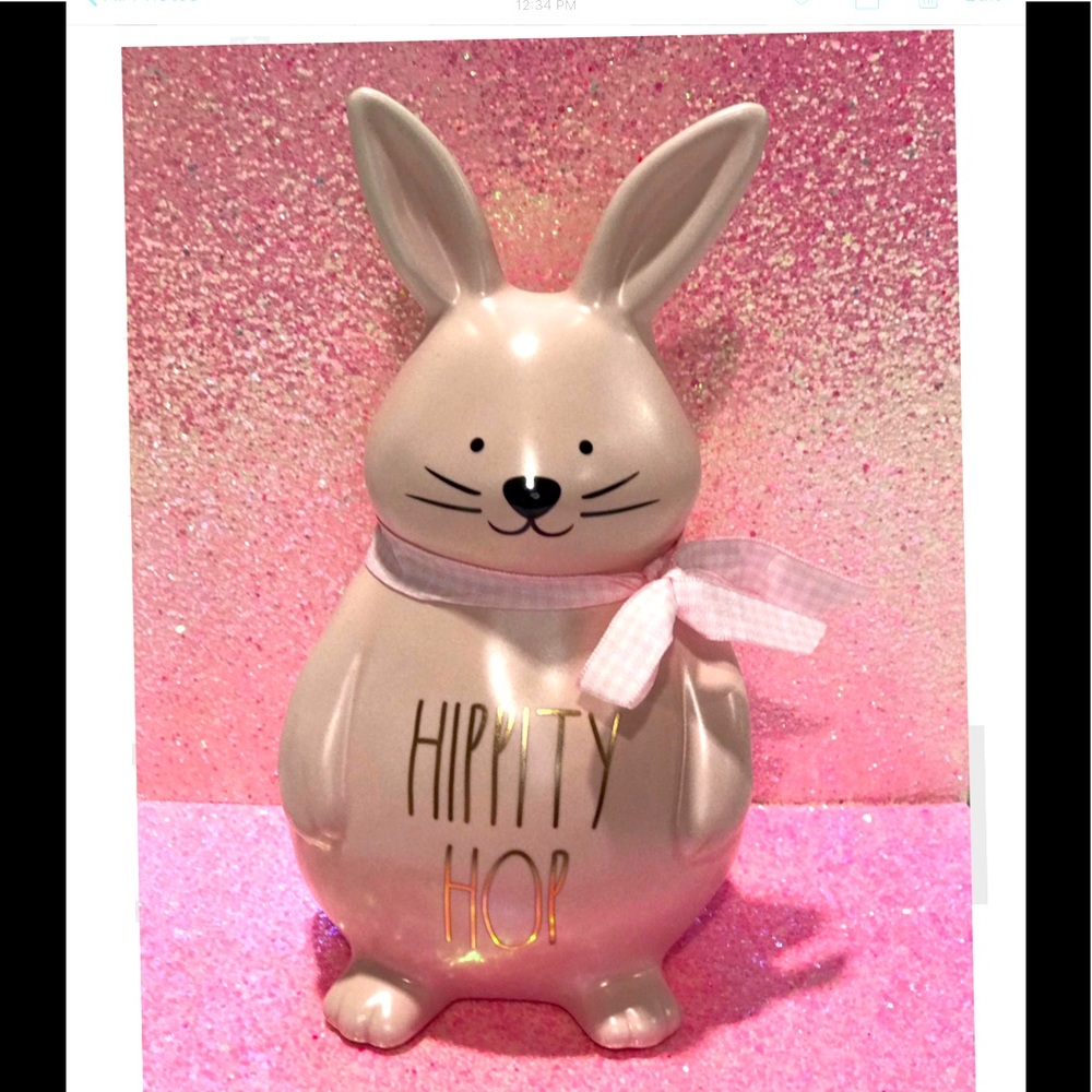 Rae Dunn “Hippity Hop” Pink Easter Bunny